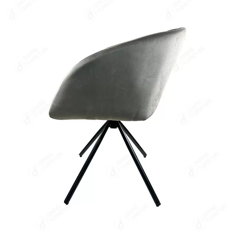 Metal Four-legged Velvet Swivel Single Chair DC-R03Z