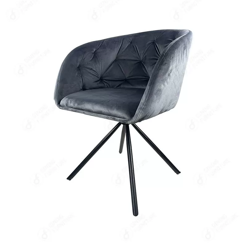 Metal Four-legged Velvet Swivel Single Chair DC-R03Z